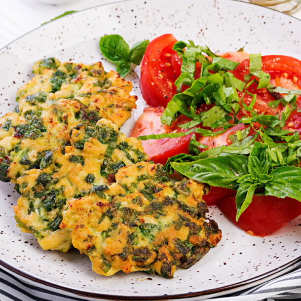 Spinach omelette with tomato and basil salad at Artist Cafe London in Shoreditch near Old Street (菠菜煎蛋卷) (tortilla de espinacas) (omelette aux épinards) (Spinatomelett) (ほうれん草オムレツ) (frittata agli spinaci) (spinazie-omelet).